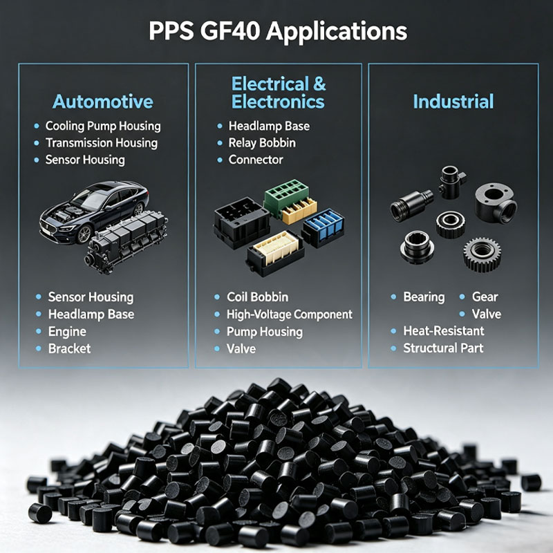 Chemical-resistant modified plastic PPS GF40 for Automotive Chemical-resistant modified plastic PPS GF40 for Automotive